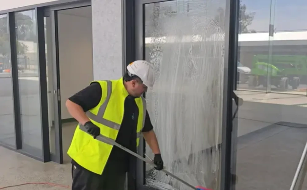 Clean streak-free windows on San Clemente home after professional service